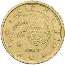 Монета 10 евроцентов 2002 года Испания (аверс)