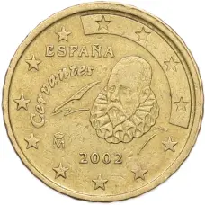 Монета 10 евроцентов 2002 года Испания (аверс)