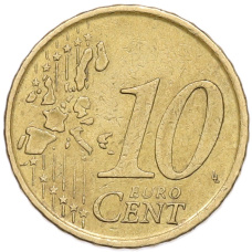 Монета 10 евроцентов 2002 года Испания (реверс)