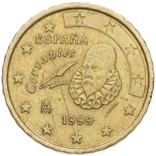Монета 10 евроцентов 1999 года Испания (аверс)