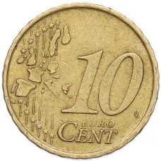 Монета 10 евроцентов 1999 года Испания (реверс)