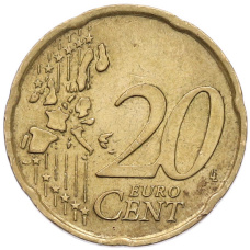 Монета 20 евроцентов 2002 года Италия (реверс)