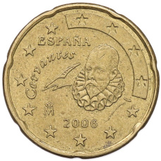 Монета 20 евроцентов 2006 года Испания (аверс)