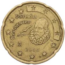 Монета 20 евроцентов 2006 года Испания (аверс)