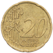 Монета 20 евроцентов 2002 года A Германия (реверс)