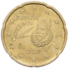 Монета 20 евроцентов 2017 года Испания (аверс)