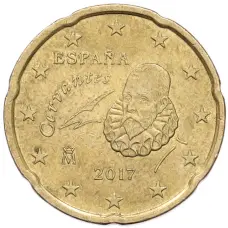 Монета 20 евроцентов 2017 года Испания (аверс)