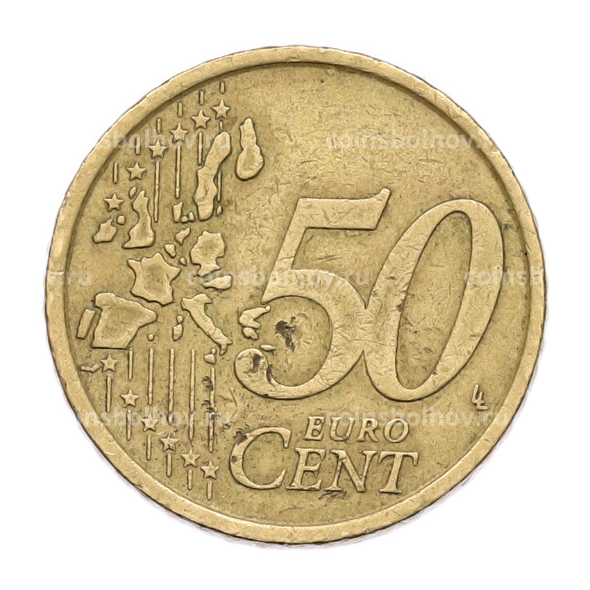 Монета 50 евроцентов 2002 года Италия (вид 2)