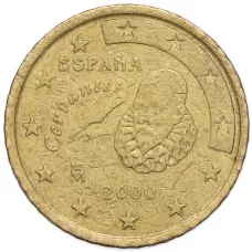 Монета 50 евроцентов 2000 года Испания (аверс)