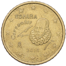 Монета 50 евроцентов 2016 года Испания (аверс)