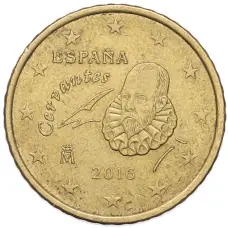 Монета 50 евроцентов 2016 года Испания (аверс)