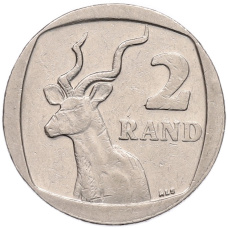 Монета 2 рэнда 2005 года ЮАР (аверс)
