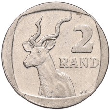 Монета 2 рэнда 2010 года ЮАР (аверс)