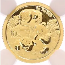 Монета 10 юаней 2025 года Китай «Панда» в слабе NGC (MS70) (аверс)