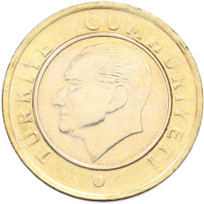 Монета 1 лира 2021 года Турция (реверс)