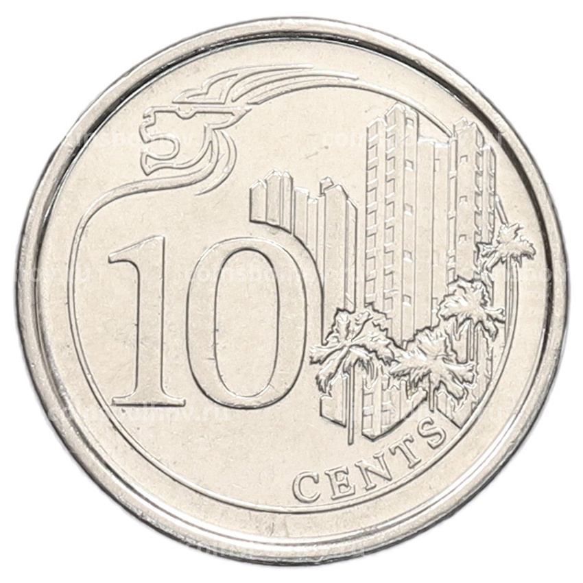 Монета 10 центов 2013 года Сингапур