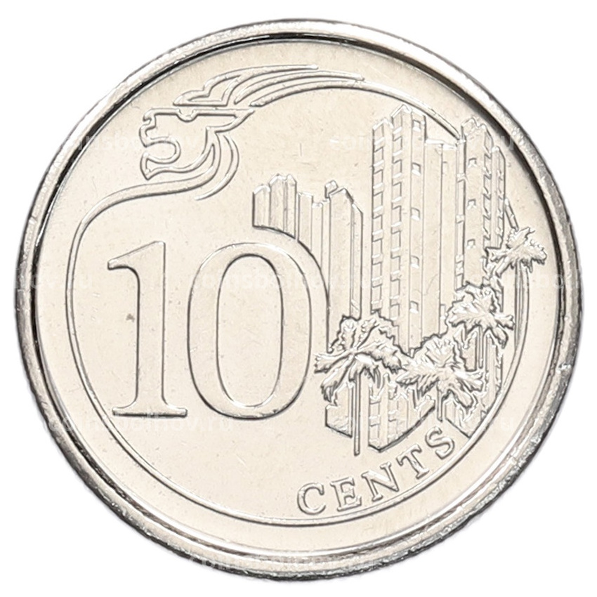 Монета 10 центов 2017 года Сингапур