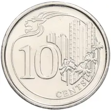 Монета 10 центов 2013 года Сингапур (аверс)