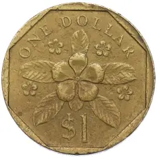 Монета 1 доллар 1988 года Сингапур (аверс)