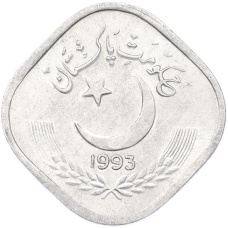 Монета 5 пайс 1993 года Пакистан (аверс)