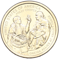 Монета 1 доллар 2026 года (D) США «Коренные Американцы (Сакагавея) — Полли Купер» (аверс)