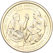 Монета 1 доллар 2026 года (D) США «Коренные Американцы (Сакагавея) — Полли Купер» (аверс)