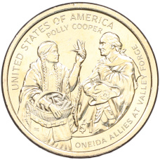 Монета 1 доллар 2026 года (D) США «Коренные Американцы (Сакагавея) — Полли Купер» (аверс)