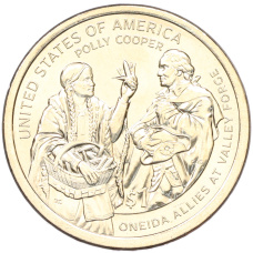 Монета 1 доллар 2026 года (P) США «Коренные Американцы (Сакагавея) — Полли Купер» (аверс)