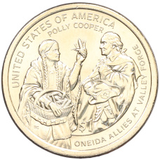 Монета 1 доллар 2026 года (P) США «Коренные Американцы (Сакагавея) — Полли Купер» (аверс)