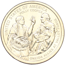 Монета 1 доллар 2026 года (P) США «Коренные Американцы (Сакагавея) — Полли Купер» (аверс)