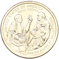 Монета 1 доллар 2026 года (P) США «Коренные Американцы (Сакагавея) — Полли Купер» (аверс)