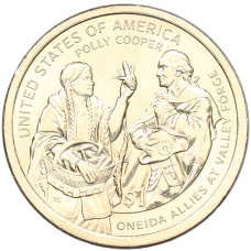 Монета 1 доллар 2026 года (P) США «Коренные Американцы (Сакагавея) — Полли Купер» (аверс)
