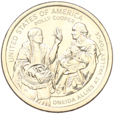 Монета 1 доллар 2026 года (P) США «Коренные Американцы (Сакагавея) — Полли Купер» (аверс)