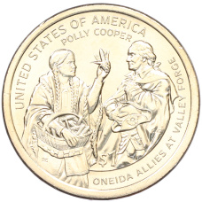 Монета 1 доллар 2026 года (P) США «Коренные Американцы (Сакагавея) — Полли Купер» (аверс)