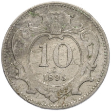 Монета 10 геллеров 1895 года Австрия (аверс)