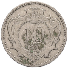 Монета 10 геллеров 1894 года Австрия (аверс)