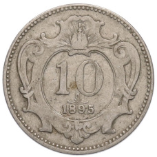 Монета 10 геллеров 1895 года Австрия (аверс)
