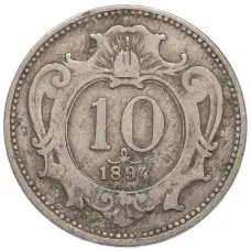 Монета 10 геллеров 1894 года Австрия (аверс)