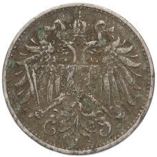 Монета 10 геллеров 1894 года Австрия (реверс)