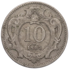 Монета 10 геллеров 1895 года Австрия (аверс)