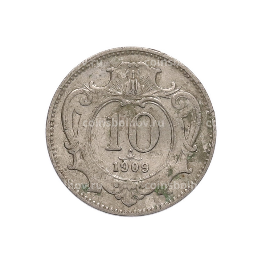 Монета 10 геллеров 1909 года Австрия