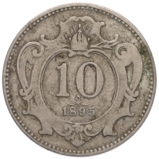 Монета 10 геллеров 1895 года Австрия (аверс)