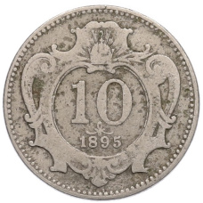 Монета 10 геллеров 1895 года Австрия (аверс)