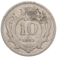 Монета 10 геллеров 1895 года Австрия (аверс)