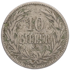 Монета 10 филлеров 1894 года Венгрия (реверс)