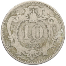 Монета 10 геллеров 1895 года Австрия (аверс)