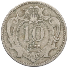 Монета 10 геллеров 1895 года Австрия (аверс)