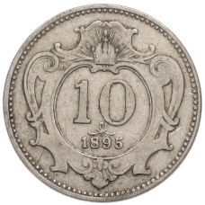 Монета 10 геллеров 1895 года Австрия (аверс)