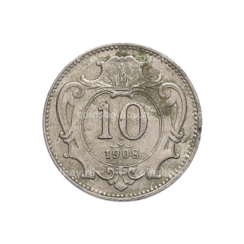 Монета 10 геллеров 1908 года Австрия