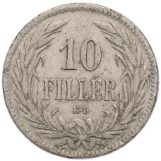 Монета 10 филлеров 1894 года Венгрия (реверс)
